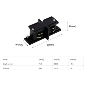 G.W.S LED Wholesale Ltd. Straight Connector For LED Track Light
