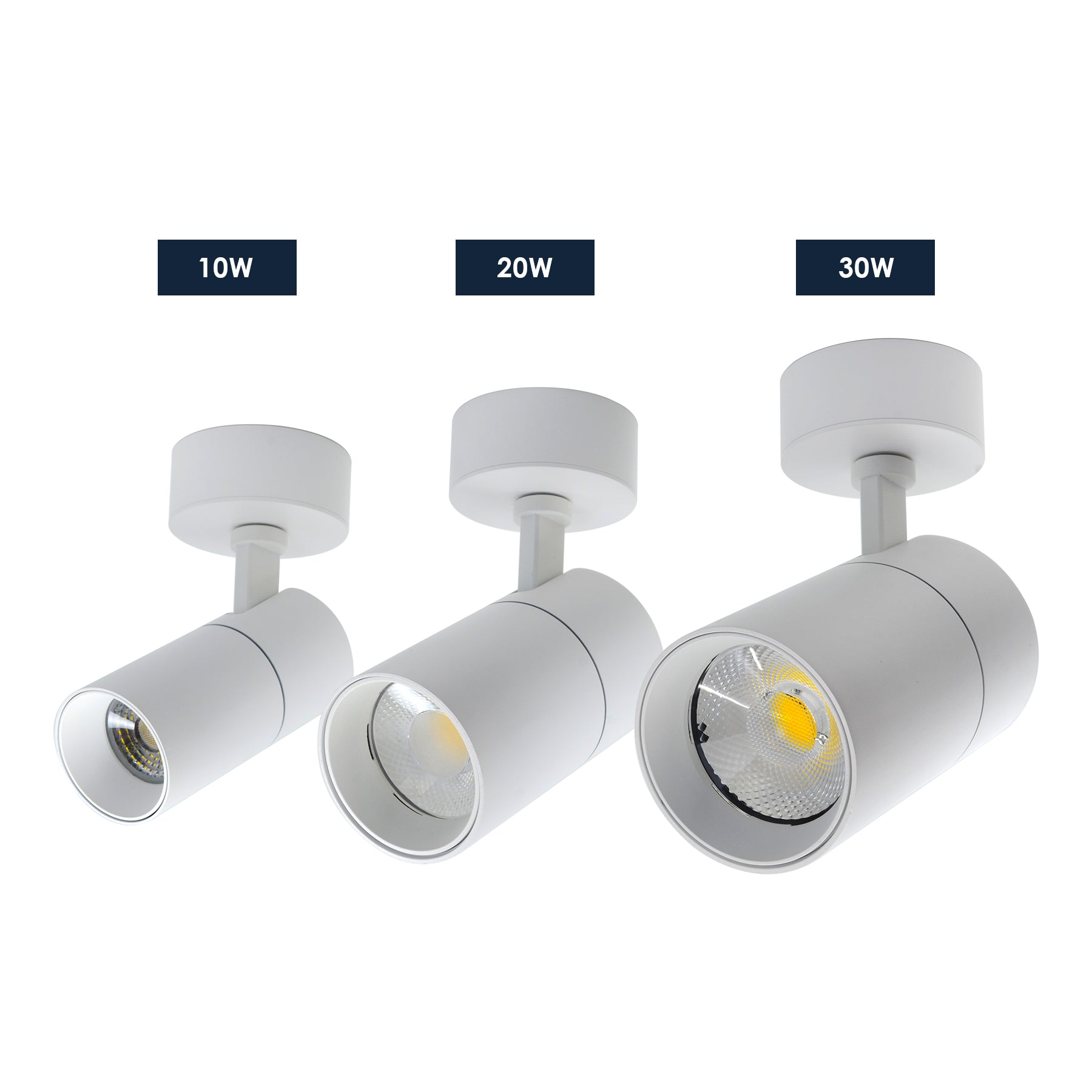 G.W.S LED Wholesale Ltd. White Dimmable LED Surface Mounted Spotlight 3CCT