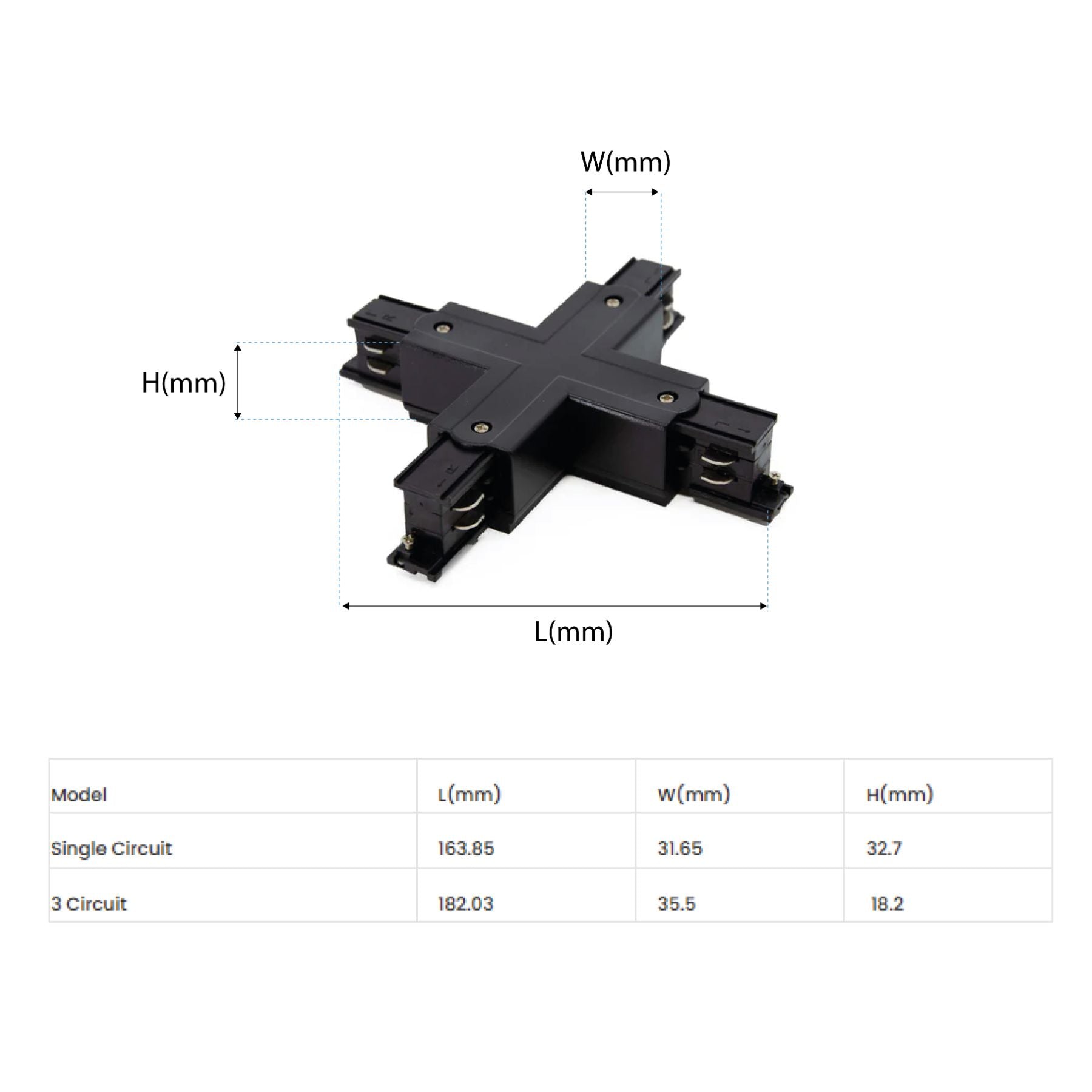 G.W.S LED Wholesale Ltd. X Shape Connector For LED Track Light