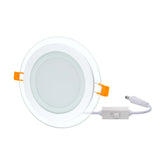 G.W.S LED Wholesale Recessed LED Panel Lights 6W / 3CCT (3000K+4000K+6000K) / No Recessed Round Crystal Glass Edge LED Panel Light