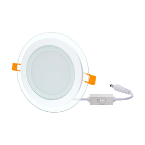 G.W.S LED Wholesale Recessed LED Panel Lights 6W / 3CCT (3000K+4000K+6000K) / No Recessed Round Crystal Glass Edge LED Panel Light