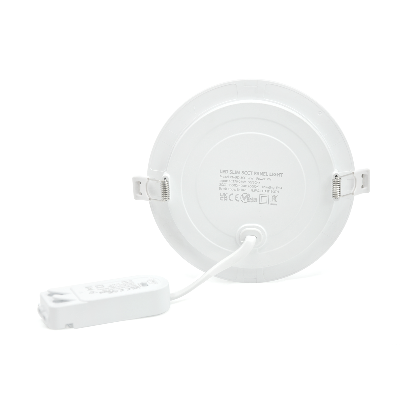 LED Slim Panel Light Round Recessed 3CCT IP54