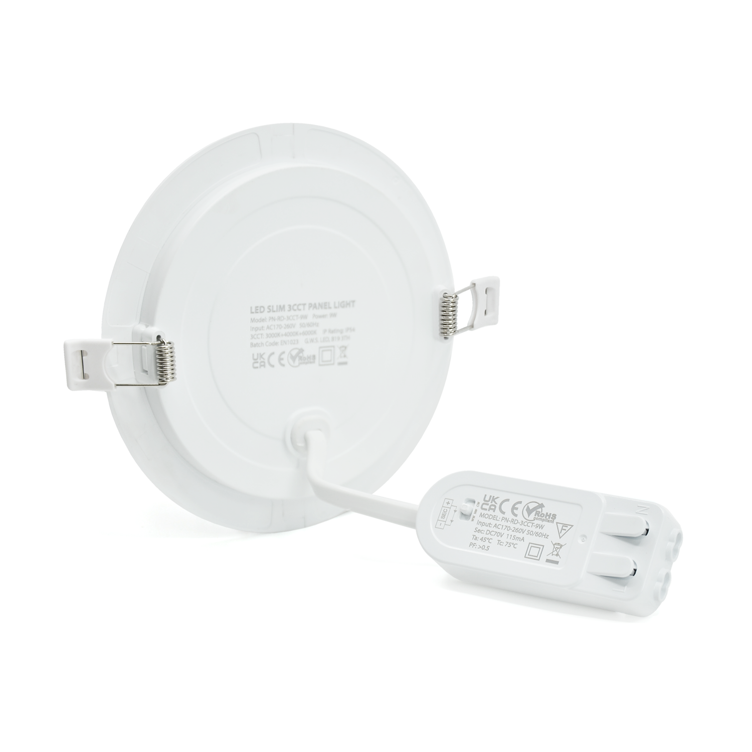LED Slim Panel Light Round Recessed 3CCT IP54