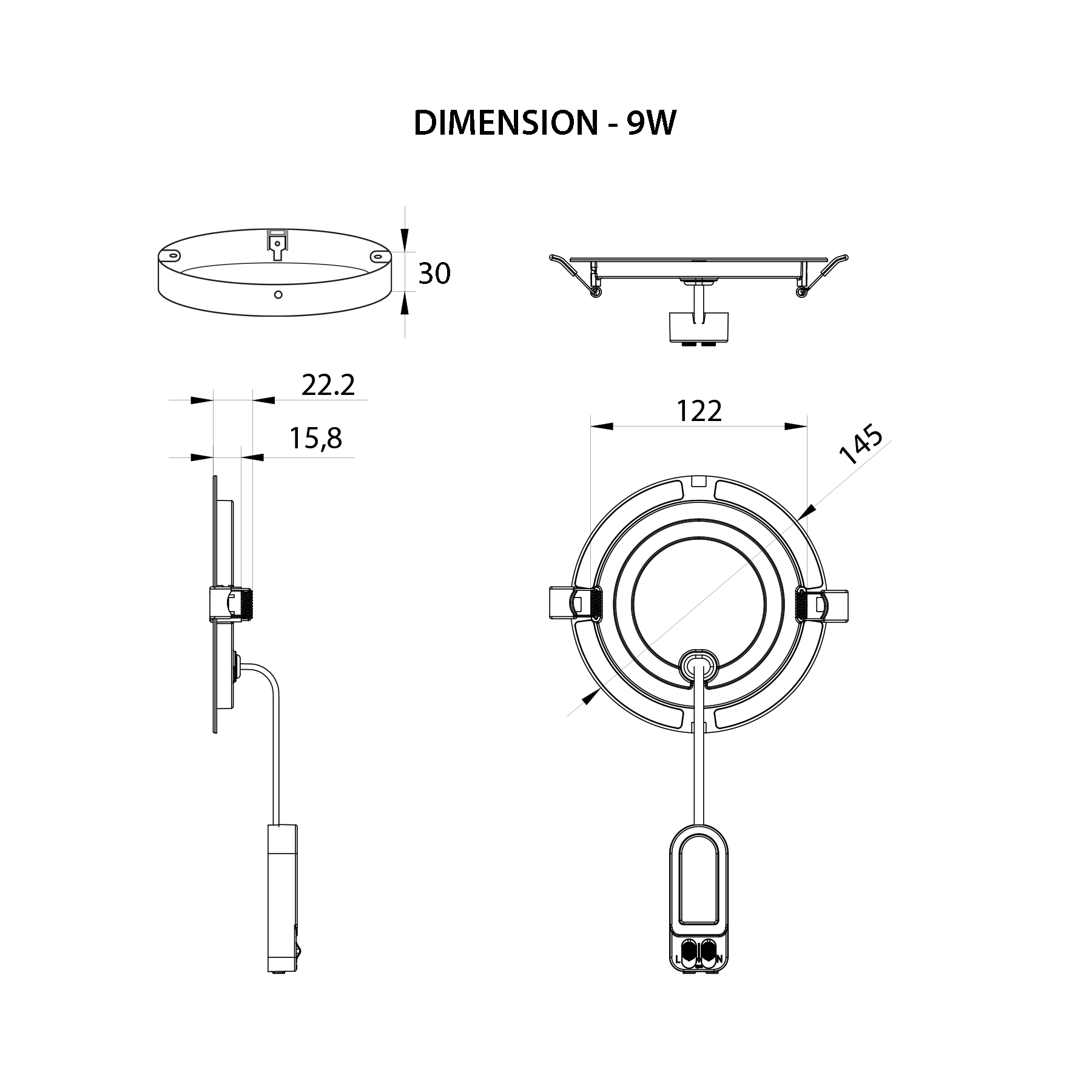 G.W.S LED Wholesale Recessed LED Panel Lights LED Slim Panel Light Round Surface Mounted 3CCT IP54