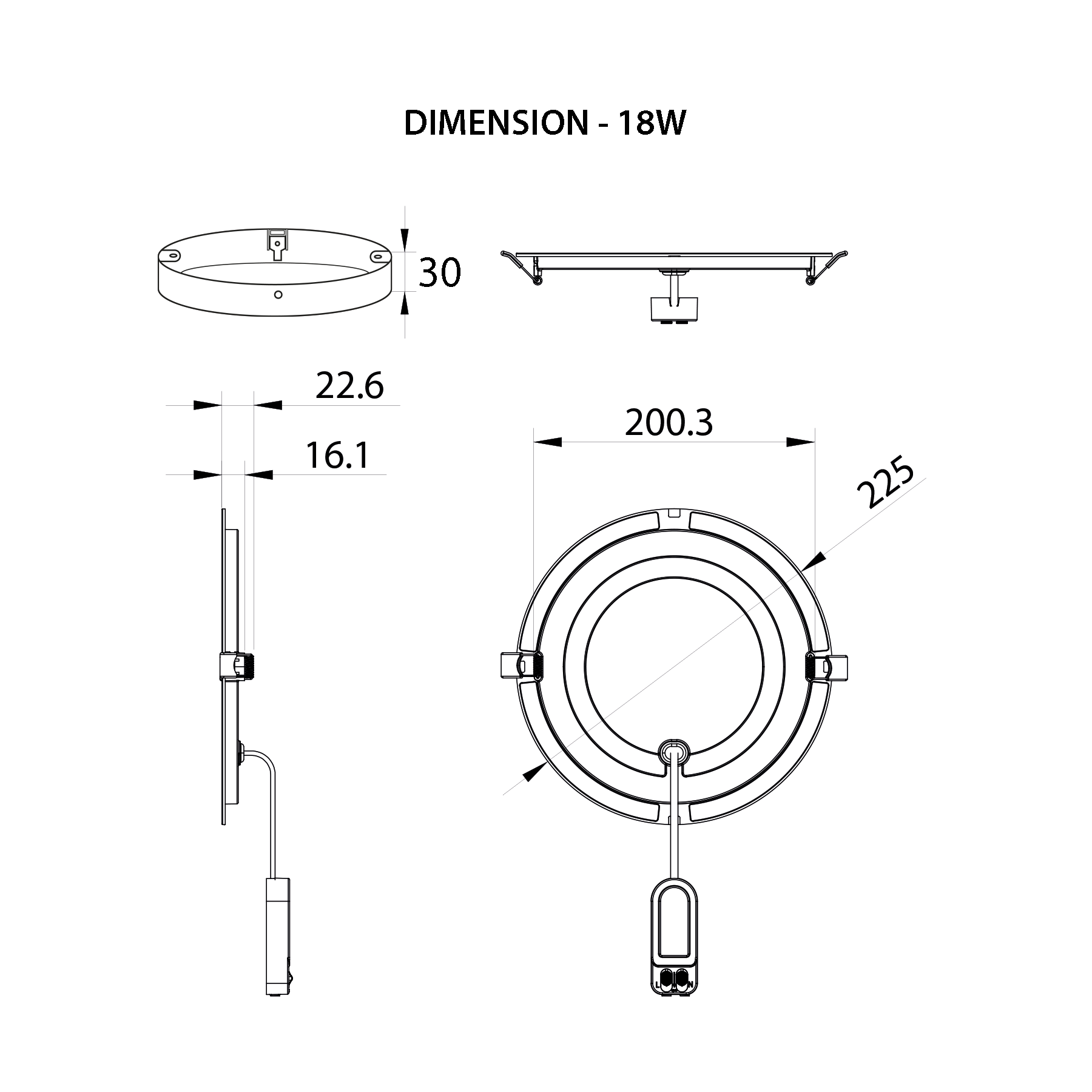 G.W.S LED Wholesale Recessed LED Panel Lights LED Slim Panel Light Round Surface Mounted 3CCT IP54