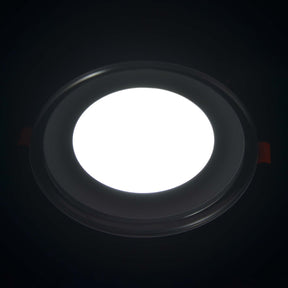 G.W.S LED Wholesale Recessed LED Panel Lights Recessed Round Chrome Mirror Blue Edge Lit LED Panel Light