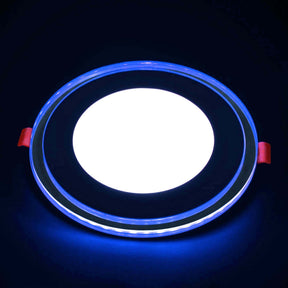 G.W.S LED Wholesale Recessed LED Panel Lights Recessed Round Chrome Mirror Blue Edge Lit LED Panel Light