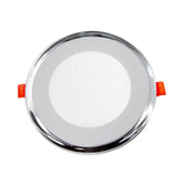 G.W.S LED Wholesale Recessed LED Panel Lights Recessed Round Chrome Mirror Blue Edge Lit LED Panel Light