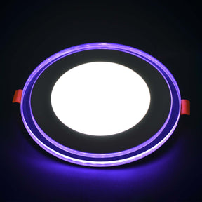 G.W.S LED Wholesale Recessed LED Panel Lights Recessed Round Chrome Mirror Purple Edge Lit LED Panel Light