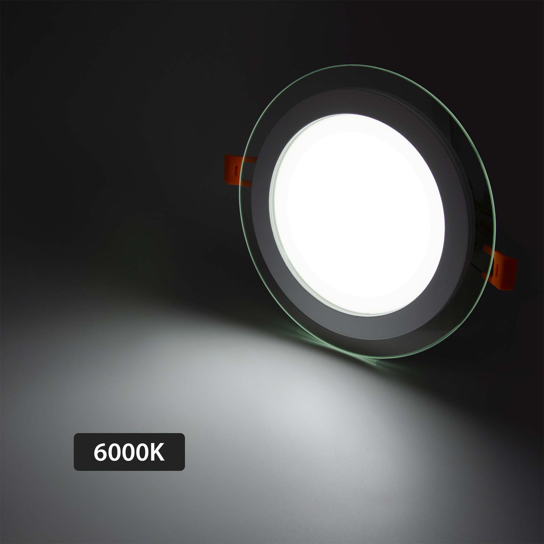 G.W.S LED Wholesale Recessed LED Panel Lights Recessed Round Crystal Glass Edge LED Panel Light