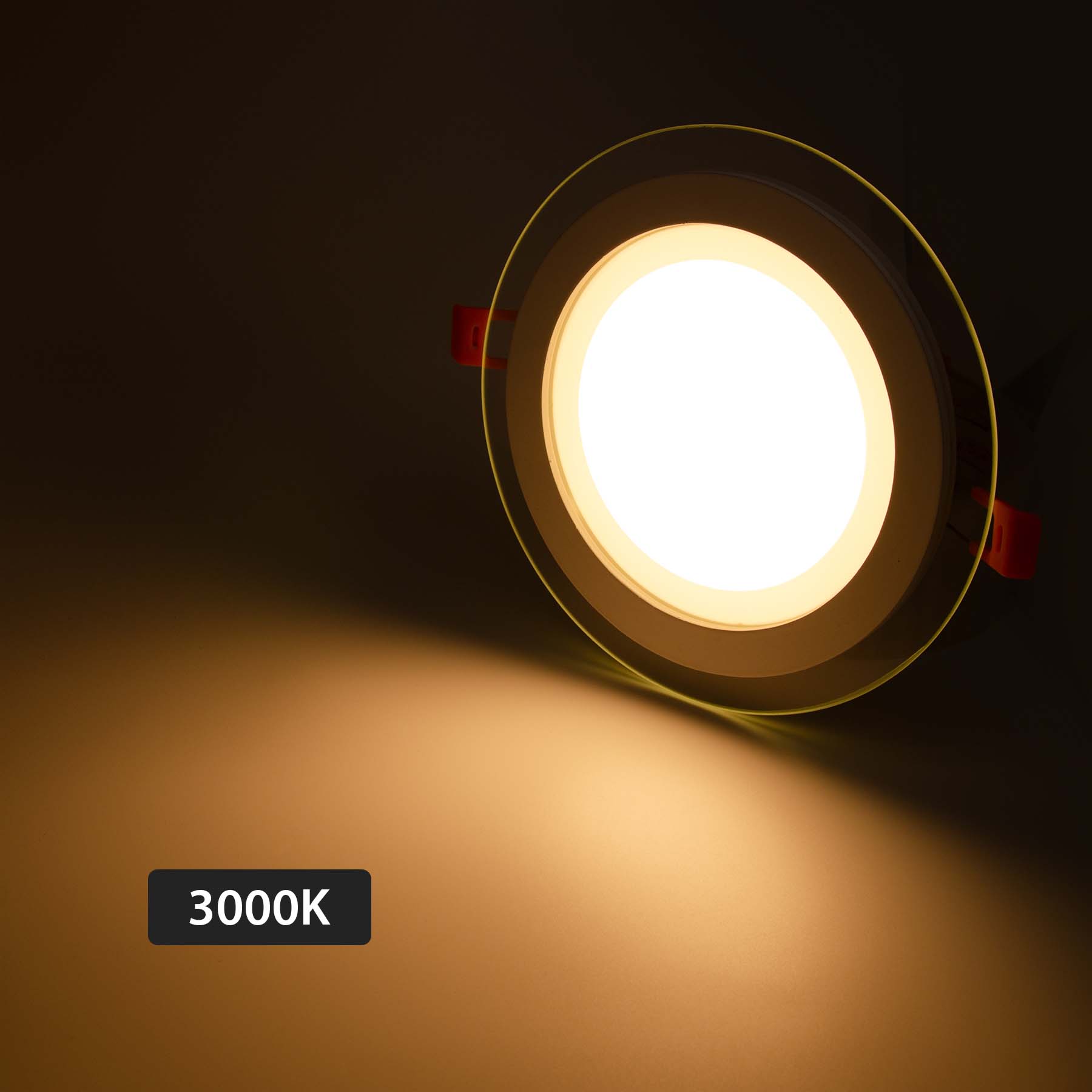 G.W.S LED Wholesale Recessed LED Panel Lights Recessed Round Crystal Glass Edge LED Panel Light