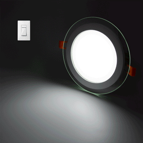 G.W.S LED Wholesale Recessed LED Panel Lights Recessed Round Crystal Glass Edge LED Panel Light Triple Cycles