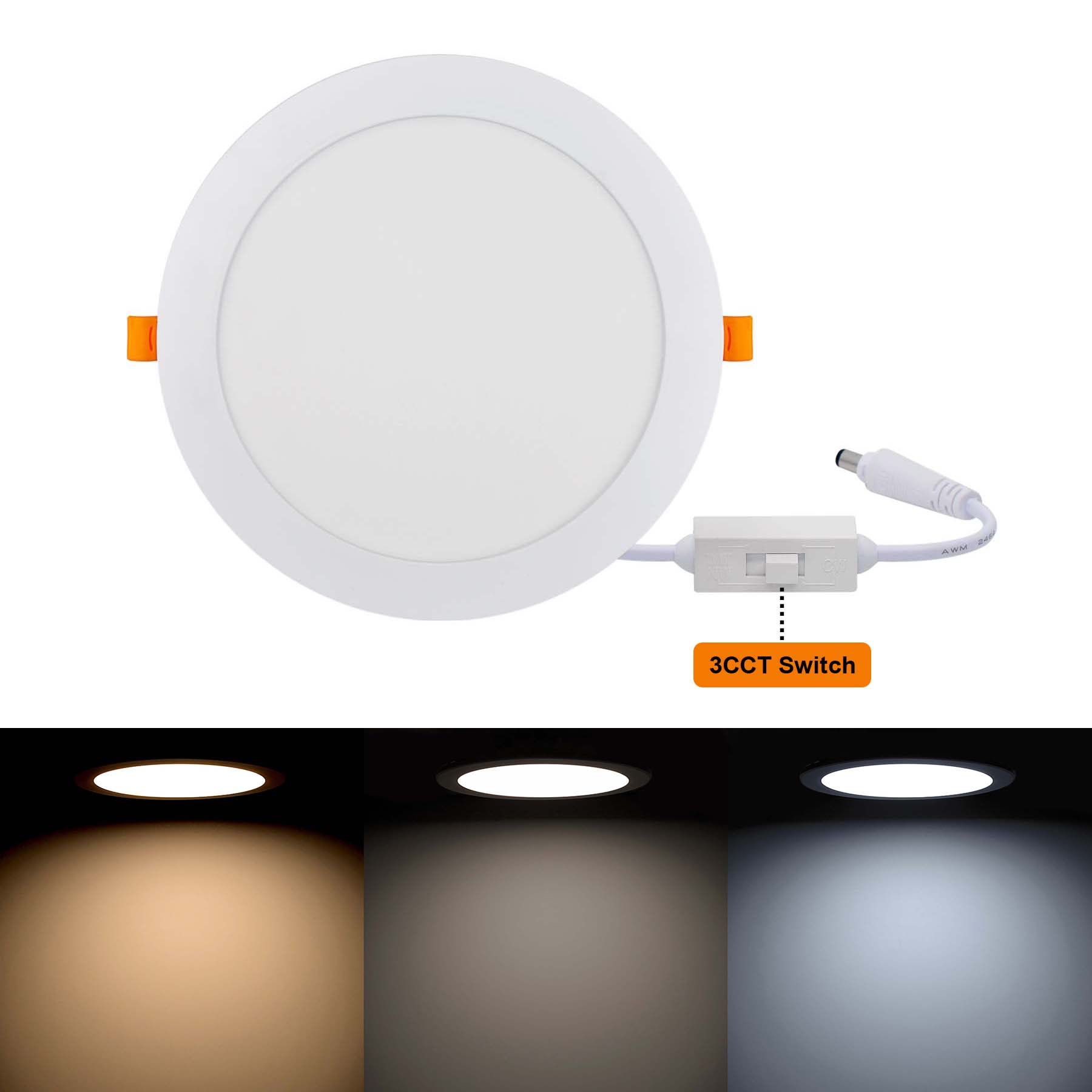 G.W.S LED Wholesale Recessed LED Panel Lights Recessed Round LED Slim Panel Light