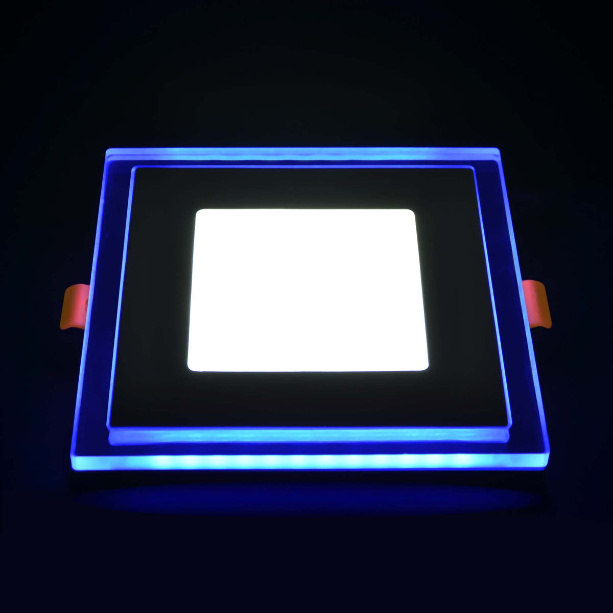 G.W.S LED Wholesale Recessed LED Panel Lights Recessed Square Chrome Mirror Blue Edge Lit LED Panel Light