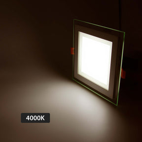 G.W.S LED Wholesale Recessed LED Panel Lights Recessed Square Crystal Glass Edge LED Panel Light 3 Colours Built-In