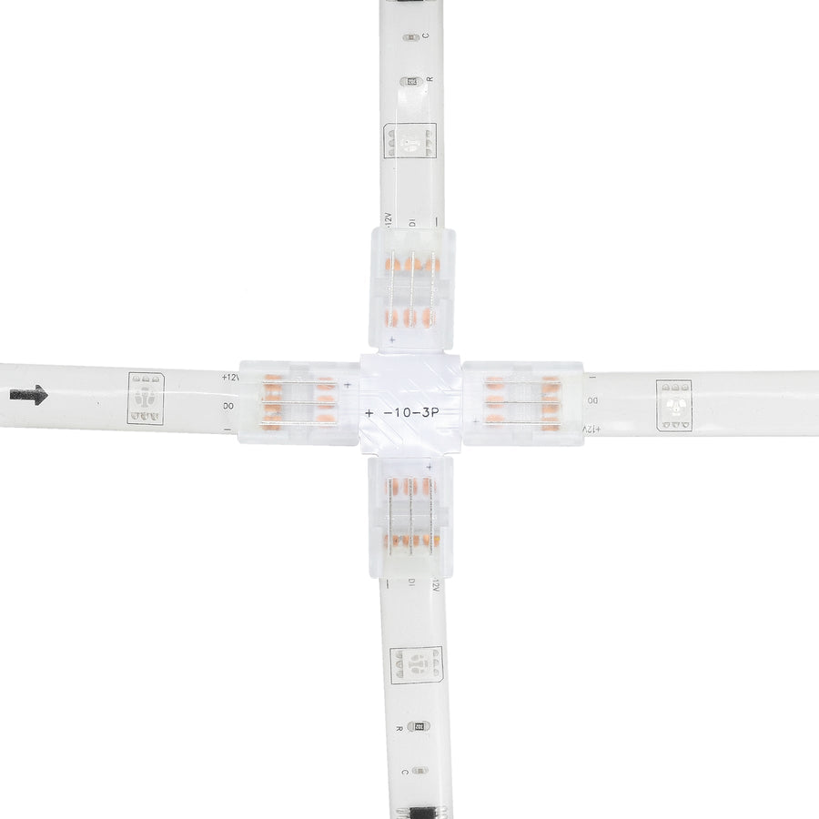 3 Pin Solderless X Shape Connector For CCT/Pixel LED Strip Lights