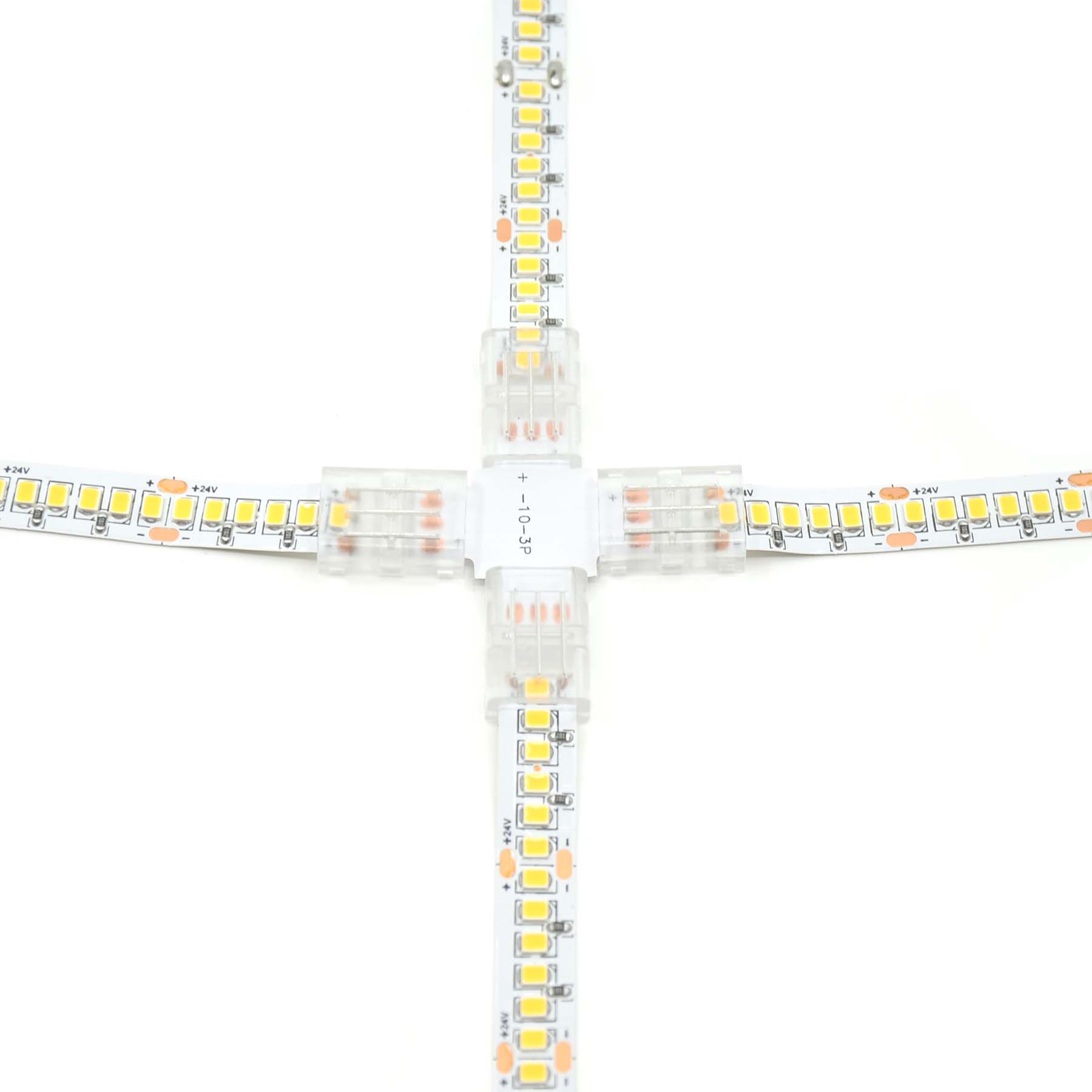G.W.S LED Wholesale Strip Connectors 10mm / 3 Pin Pixel / 5 3 Pin X Shape Connector For Pixel LED Strip Lights