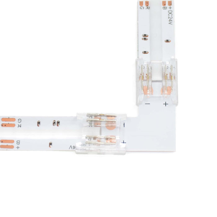 4 Pin Solderless L Shape Connector For RGB LED COB Strip Lights