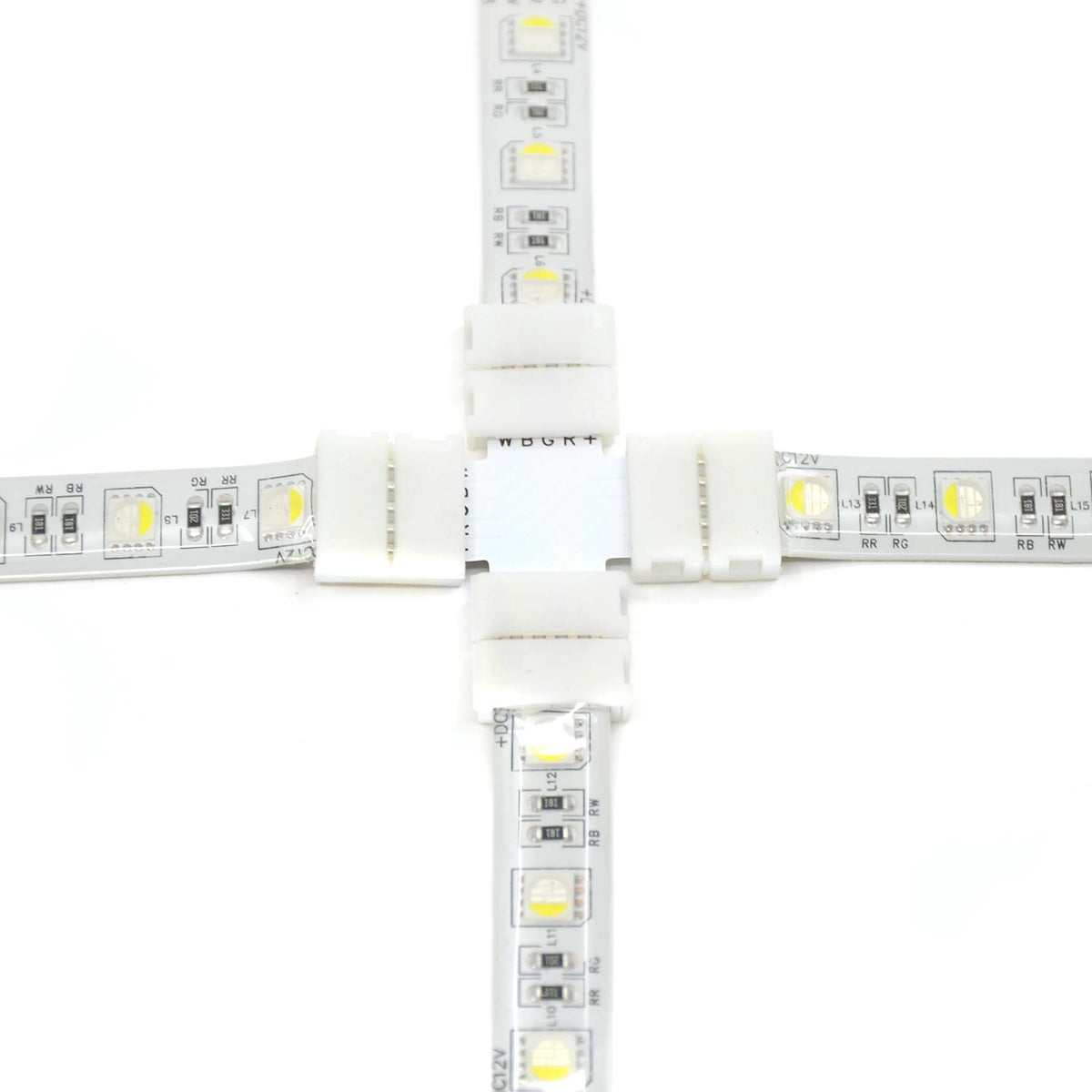G.W.S LED Wholesale Strip Connectors 12mm / 5 Pin RGBW/RGBWW / 5 5 Pin X Shape Connector For LED RGBW/RGBWW Strip Lights