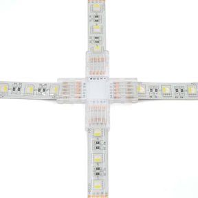 G.W.S LED Wholesale Strip Connectors 12mm / 5 Pin RGBW/RGBWW / 5 5 Pin X Shape Connector For RGBW/RGBWW LED Strip Lights