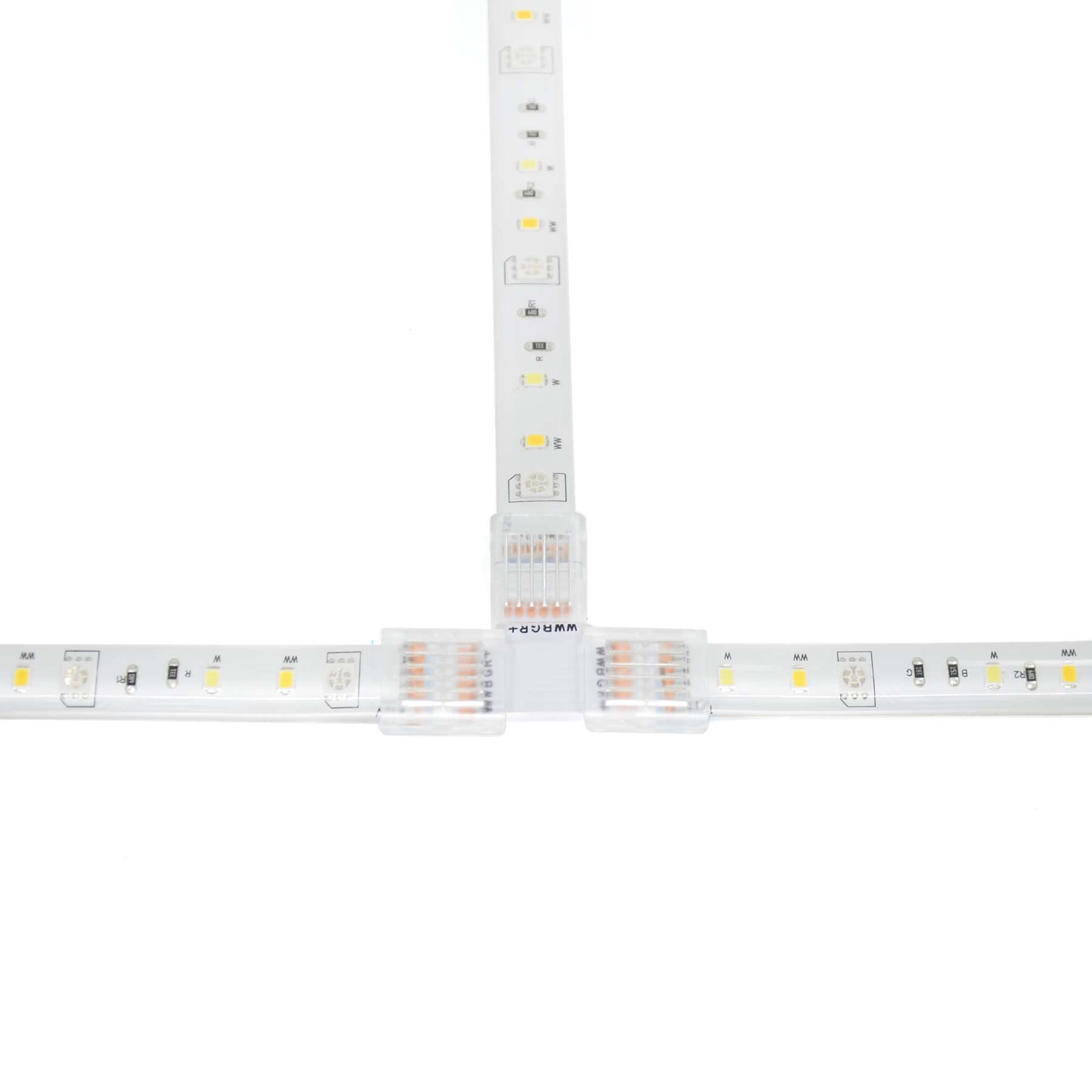 G.W.S LED Wholesale Strip Connectors 12mm / 6 Pin RGBCCT / 5 6 Pin T Shape Connector For RGBCCT LED Strip Lights