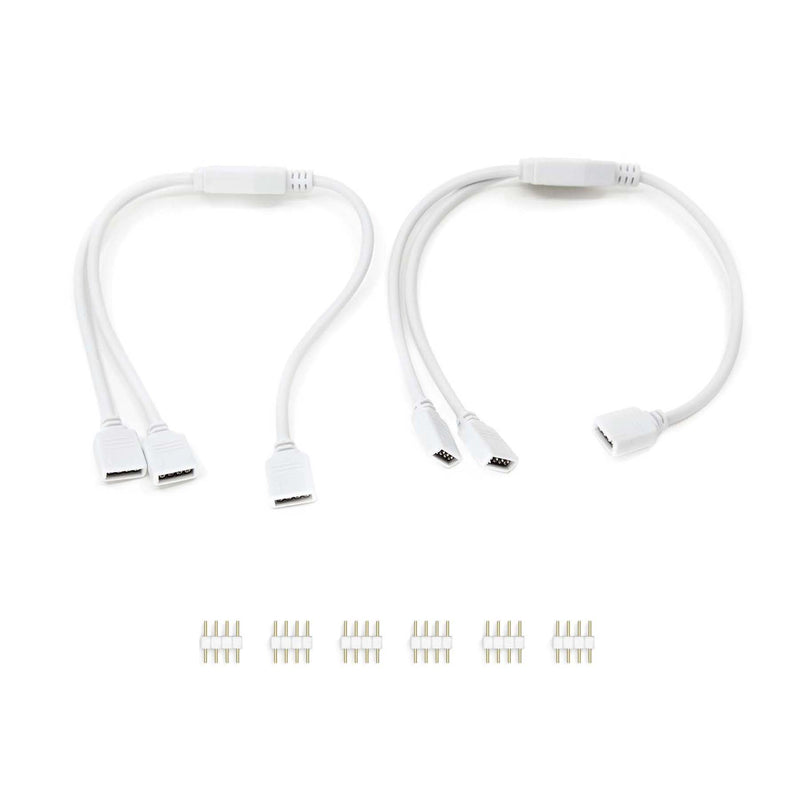 4 Pin 1 to 2 Ways Y Splitter Cable For RGB LED Strip Light