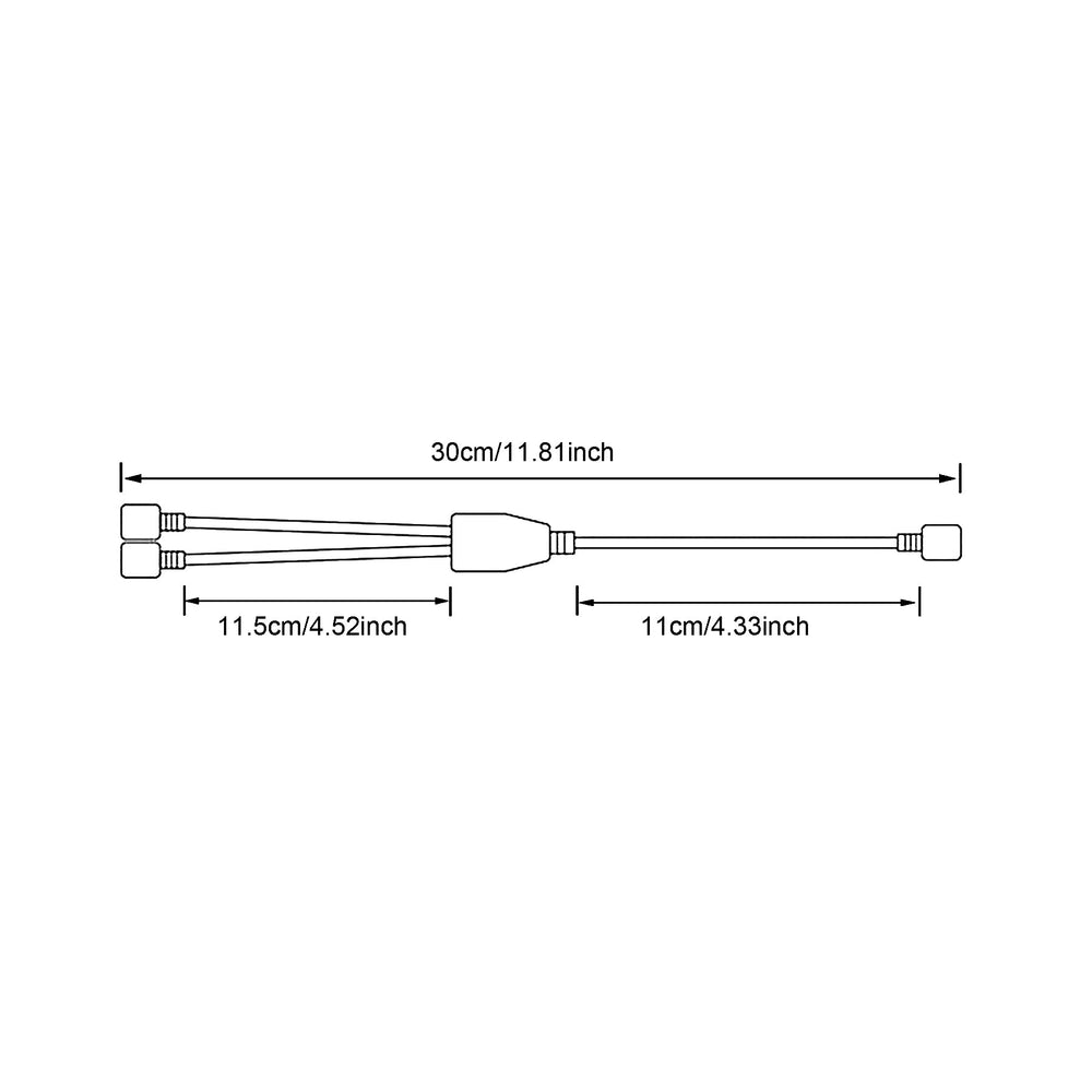 4 Pin 1 to 2 Ways Y Splitter Cable For RGB LED Strip Light