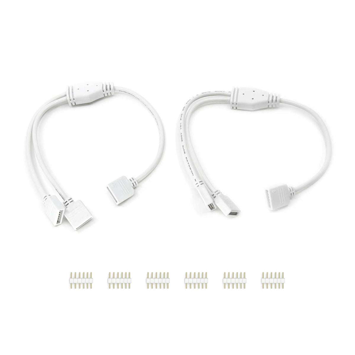 G.W.S LED Wholesale Strip Connectors 2 6 Pin 1 to 2 Ways Y Splitter Cable For RGB+CCT LED Strip Light