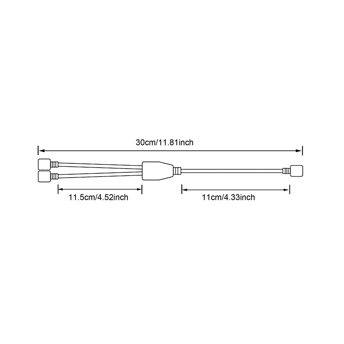 G.W.S LED Wholesale Strip Connectors 2 6 Pin 1 to 2 Ways Y Splitter Cable For RGB+CCT LED Strip Light