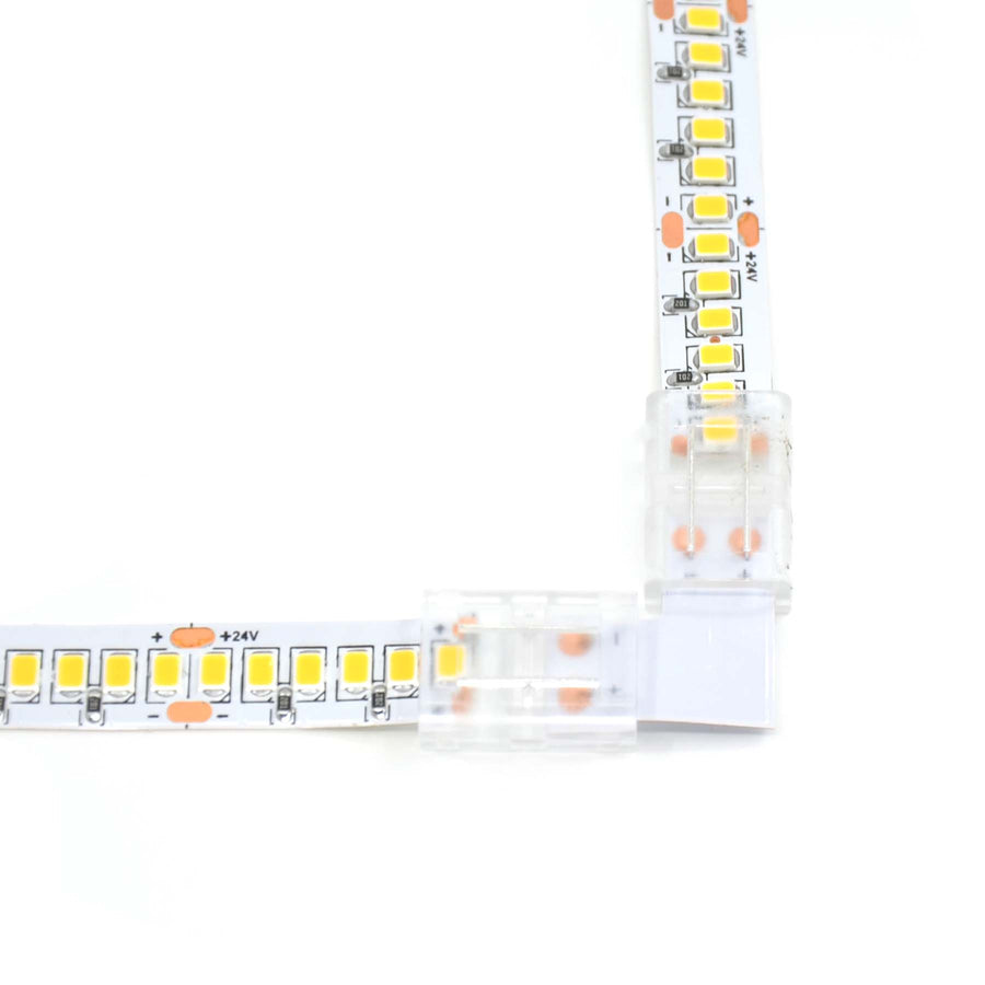 Single Led Pin 2 Pin Solderless L Shape Connector For Single Colour LED Strip Lights