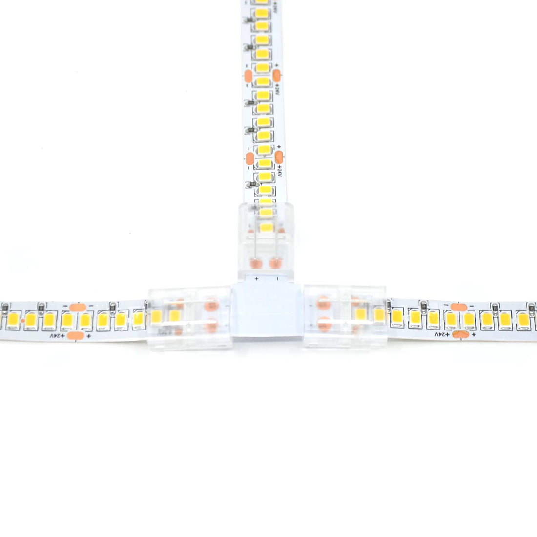 Single Led Pin 2 Pin Solderless T Shape Connector For Single Colour LED Strip Lights