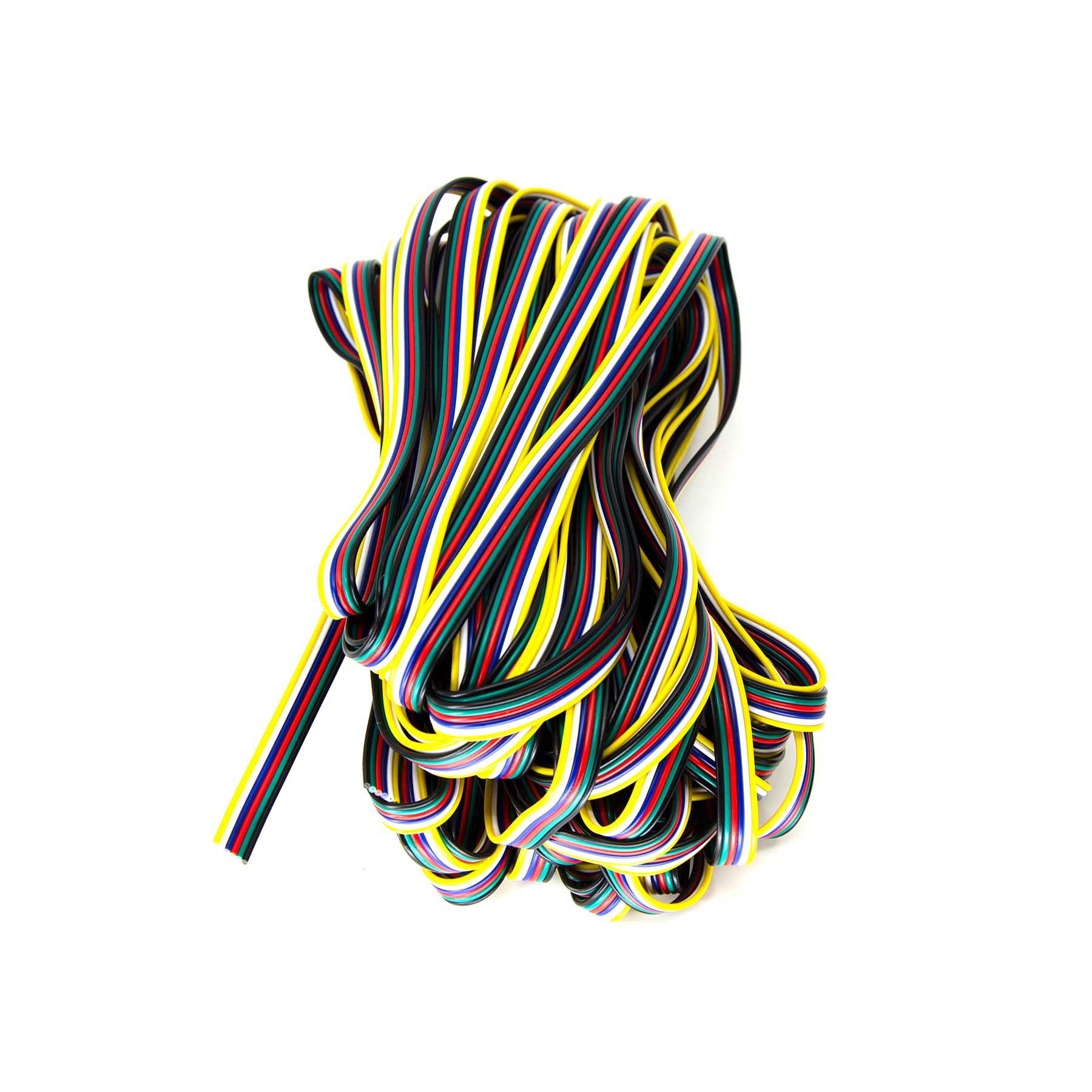 G.W.S LED Wholesale Strip Connectors 22 AWG 12/24V 6 Core Extension Wire Cable