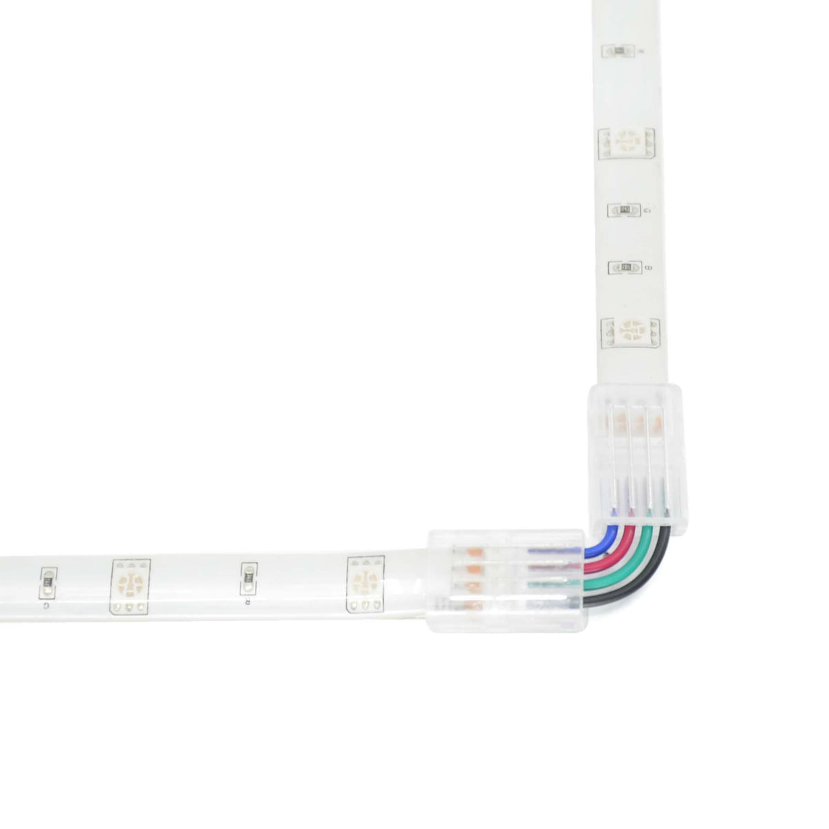 G.W.S LED Wholesale Strip Connectors 4 Pin L Shape Quick Fit Flex Connector For RGB LED Strip Lights