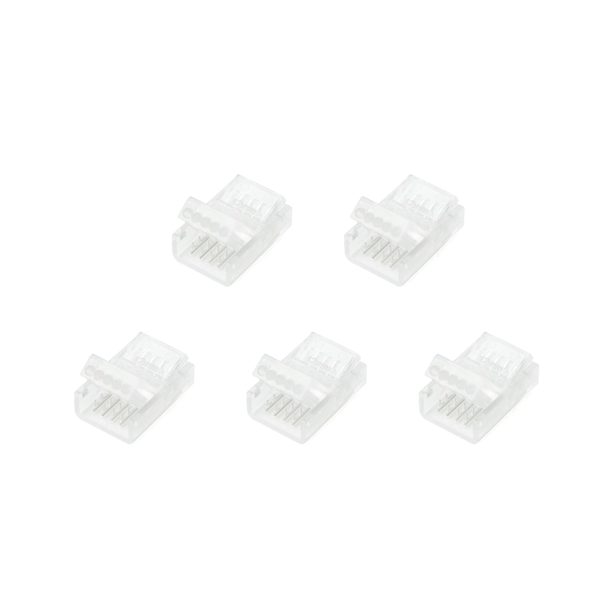 G.W.S LED Wholesale Strip Connectors 5 Pin RGBW/RGBWW / 12mm / 5 5 Pin Strip to Wire Connector For RGBW/RGBWW LED Strip Lights