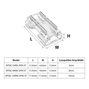 G.W.S LED Wholesale Strip Connectors 8-In-1 Beetle Clip Solderless Connector for COB/SMD Single Colour DC LED Strip Lights