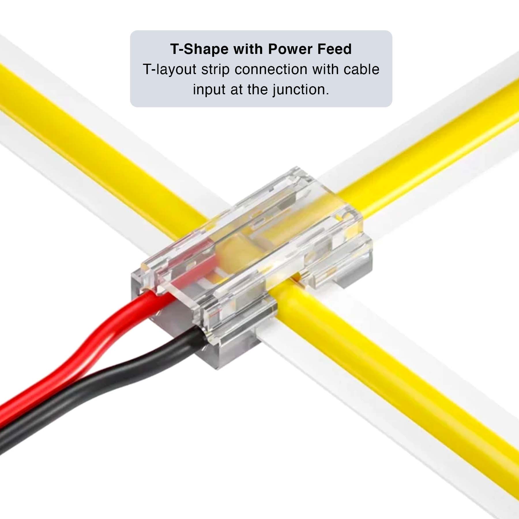 G.W.S LED Wholesale Strip Connectors 8-In-1 Beetle Clip Solderless Connector for COB/SMD Single Colour DC LED Strip Lights