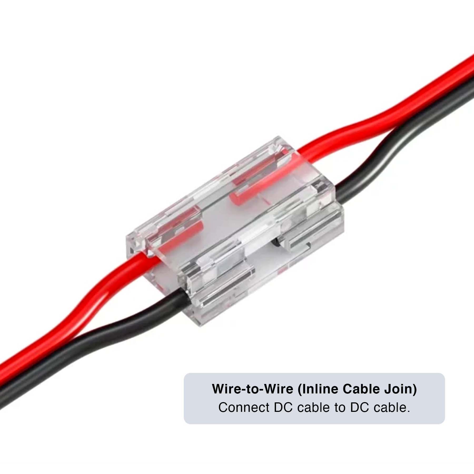 G.W.S LED Wholesale Strip Connectors 8-In-1 Beetle Clip Solderless Connector for COB/SMD Single Colour DC LED Strip Lights