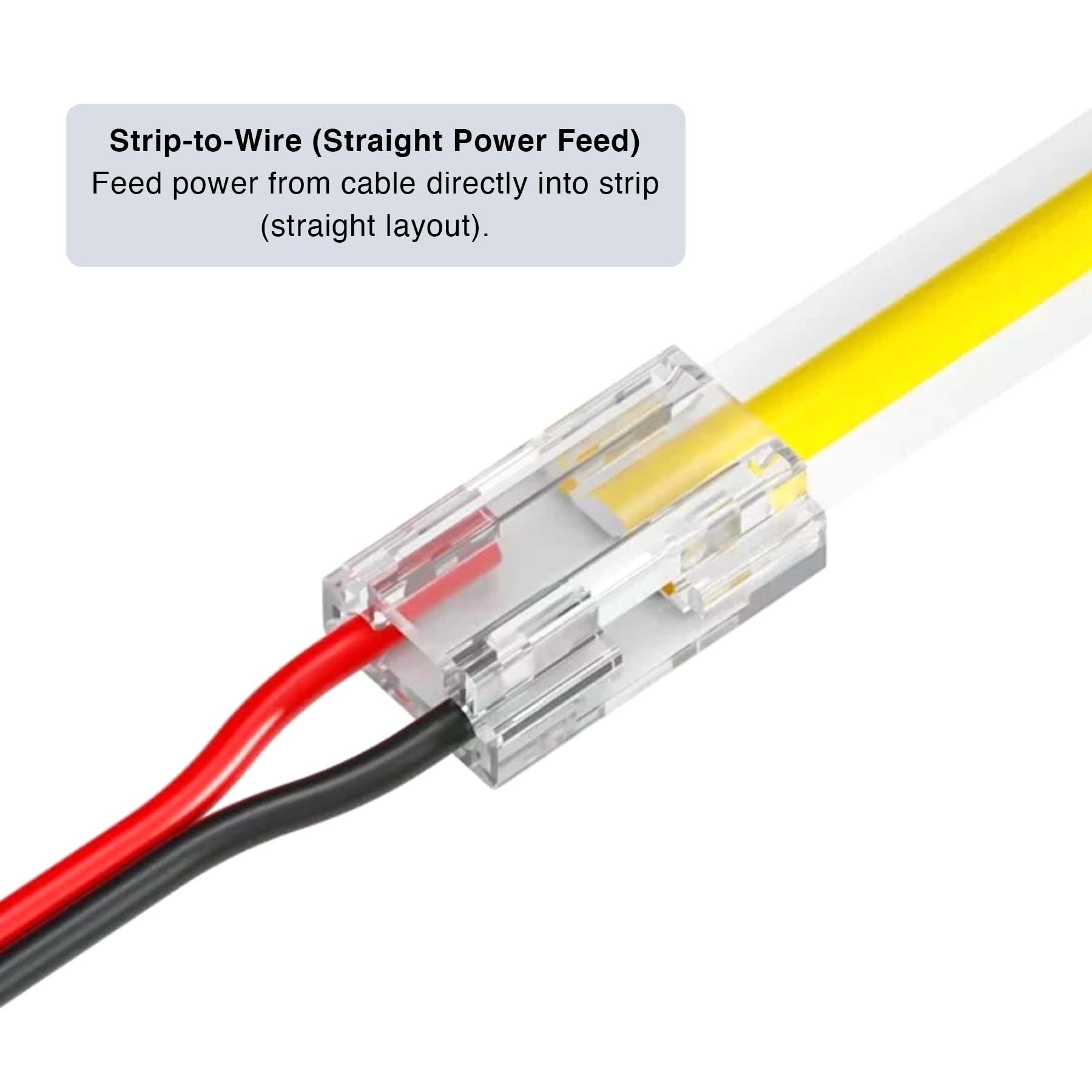 G.W.S LED Wholesale Strip Connectors 8-In-1 Beetle Clip Solderless Connector for COB/SMD Single Colour DC LED Strip Lights