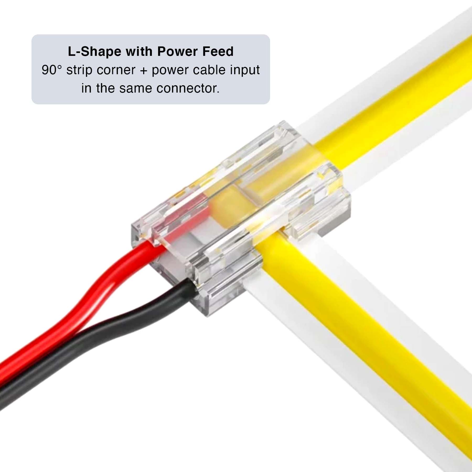 G.W.S LED Wholesale Strip Connectors 8-In-1 Beetle Clip Solderless Connector for COB/SMD Single Colour DC LED Strip Lights