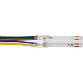 G.W.S LED Wholesale Strip Connectors COB / 12mm / 6 Pin RGB+CCT Strip to Wire Straight Connector For DC LED Strip Lights, Pack of 5