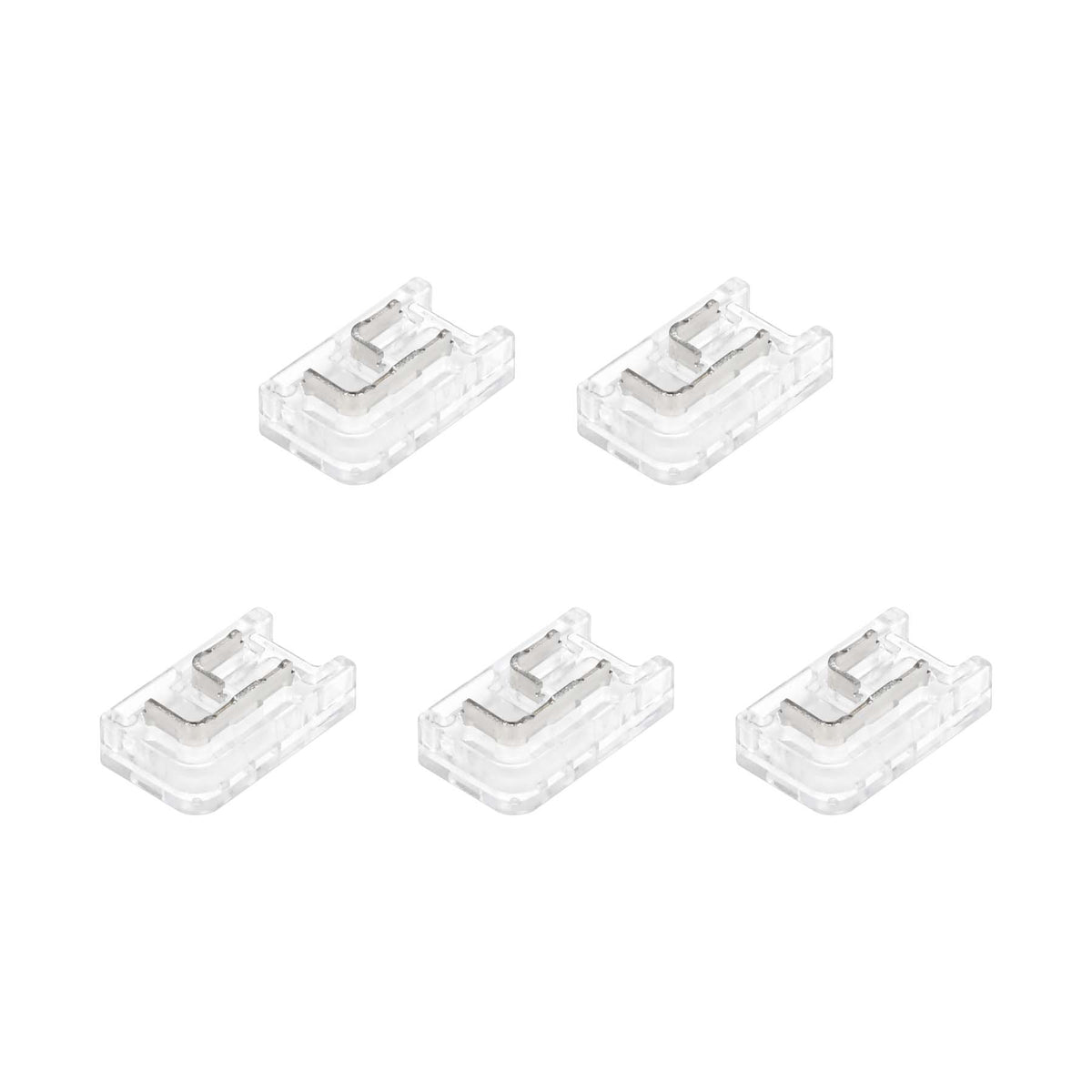 G.W.S LED Wholesale Strip Connectors COB/SMD / 5mm / 2 Pin Single Colour Ultra Slim Mini L Shape Seamless Clamp Connector for COB/SMD Single Colour DC LED Strip Lights