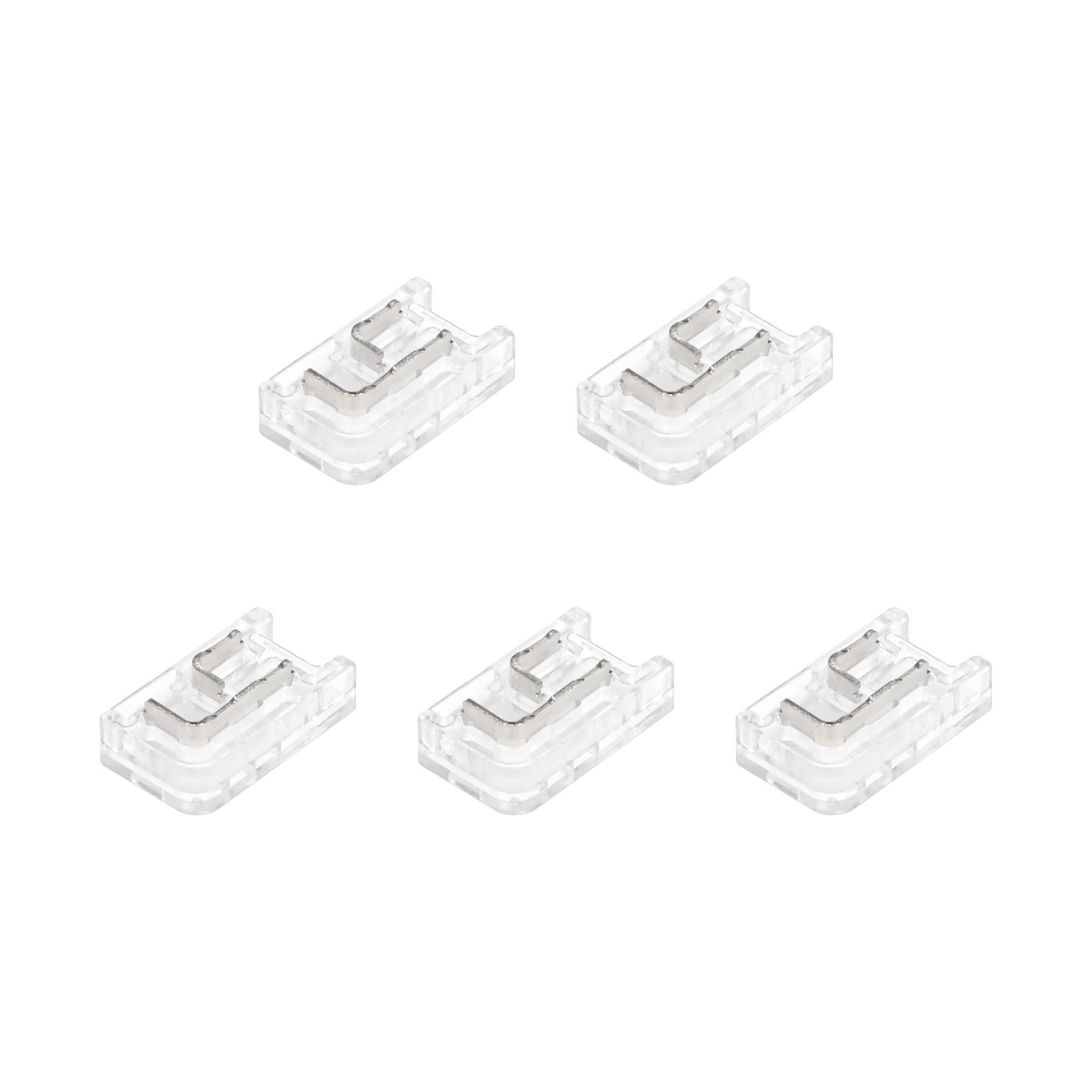 G.W.S LED Wholesale Strip Connectors COB/SMD / 5mm / 2 Pin Single Colour Ultra Slim Mini L Shape Seamless Clamp Connector for COB/SMD Single Colour DC LED Strip Lights