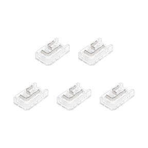 G.W.S LED Wholesale Strip Connectors COB/SMD / 5mm / 2 Pin Single Colour Ultra Slim Mini L Shape Seamless Clamp Connector for COB/SMD Single Colour DC LED Strip Lights