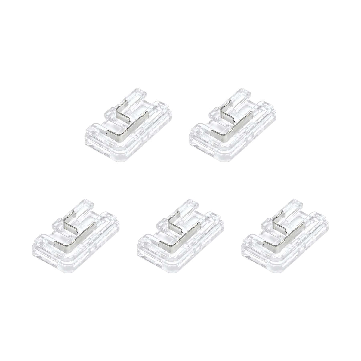 G.W.S LED Wholesale Strip Connectors COB/SMD / 8mm / 2 Pin Single Colour Ultra Slim Mini L Shape Seamless Clamp Connector for COB/SMD Single Colour DC LED Strip Lights
