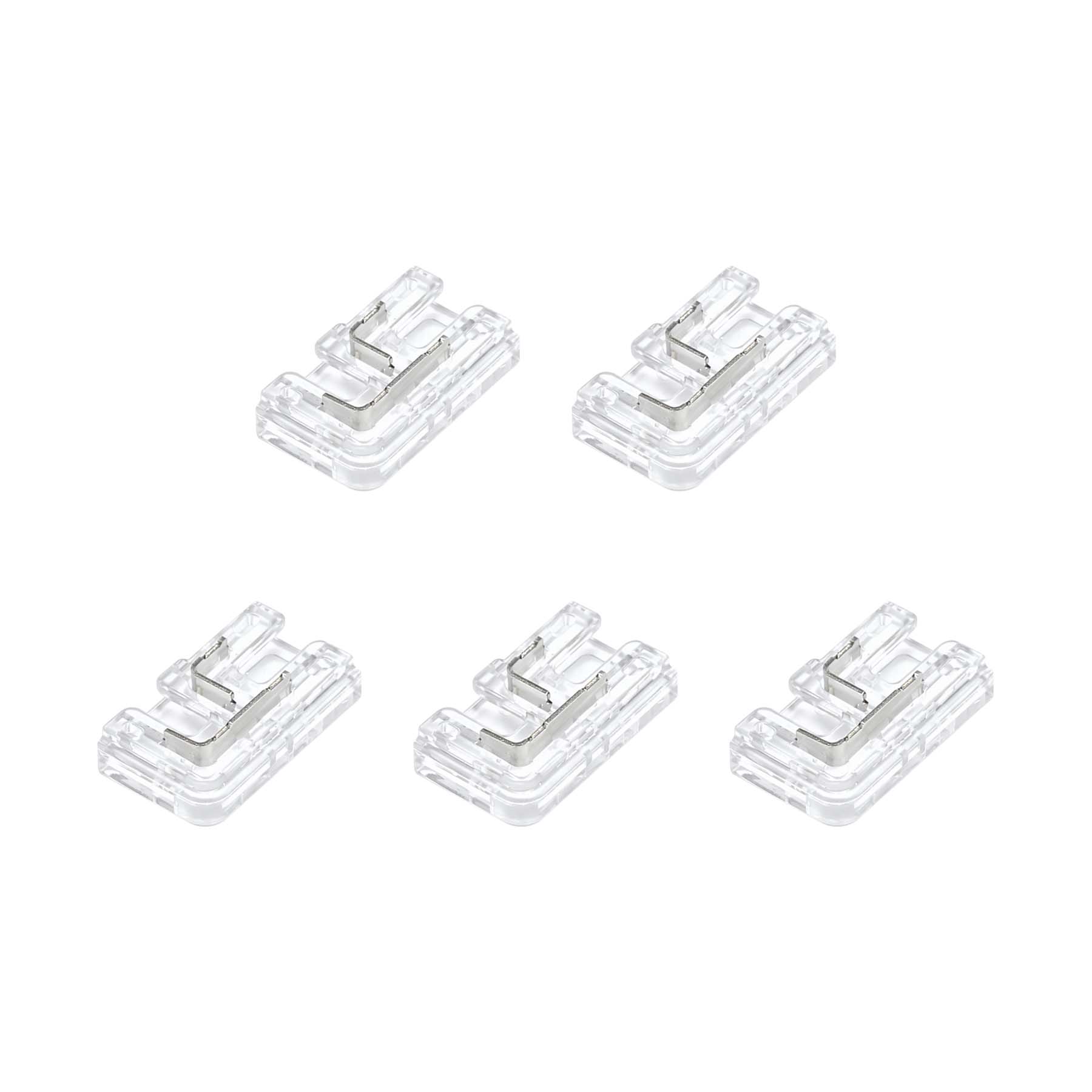 G.W.S LED Wholesale Strip Connectors COB/SMD / 8mm / 2 Pin Single Colour Ultra Slim Mini L Shape Seamless Clamp Connector for COB/SMD Single Colour DC LED Strip Lights