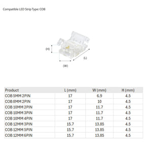 G.W.S LED Wholesale Strip Connectors Quick Fit Solderless Strip to Strip Straight Connector For DC LED Strip Lights