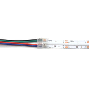 G.W.S LED Wholesale Strip Connectors Strip to Wire / 10mm / 5 4 Pin Straight Connector For RGB LED COB Strip Lights