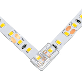 G.W.S LED Wholesale Strip Connectors Ultra Slim Mini L Shape Seamless Clamp Connector for COB/SMD Single Colour DC LED Strip Lights