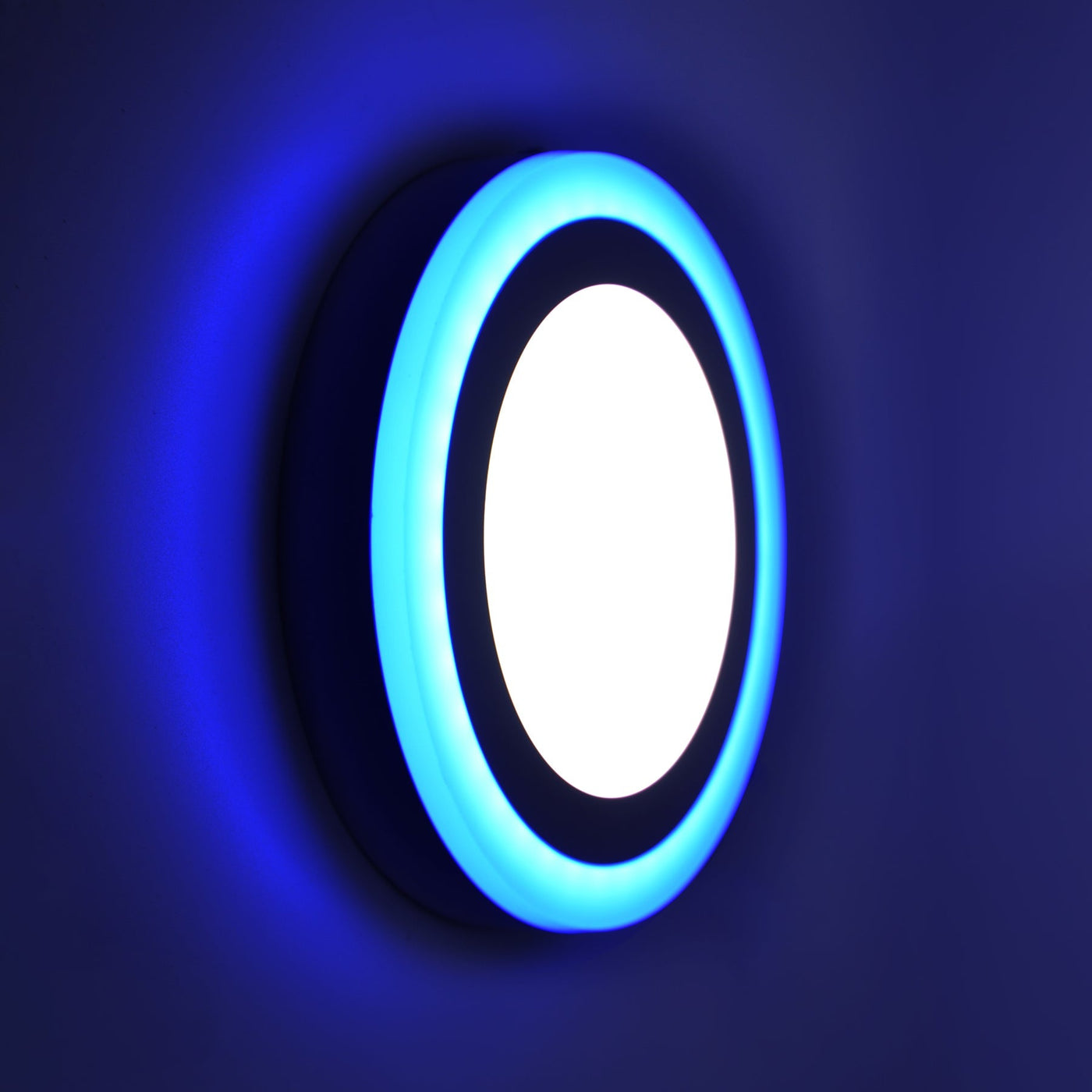 Surface Mounted Round Blue Edge Lit LED Panel Light