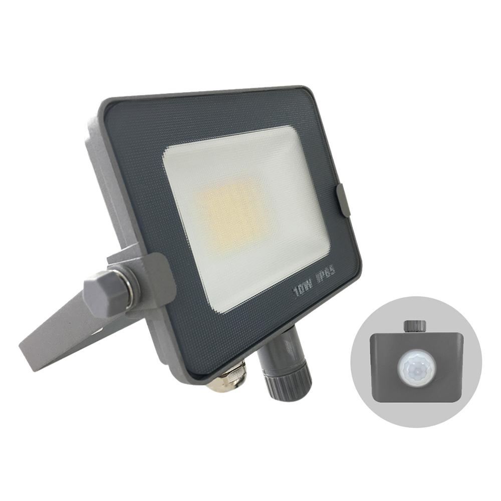 G.W.S LED Wholesale Ltd. Infinity LED Floodlight 10W / Tricolour (3000K+4000K+6000K) / PIR Motion Sensor Infinity Grey Casing Tri-Colour LED Flood Light With PIR Motion Sensor